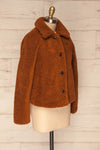 Bantigny Cannelle Brown Wooly Fleece Coat | La Petite Garçonne side view