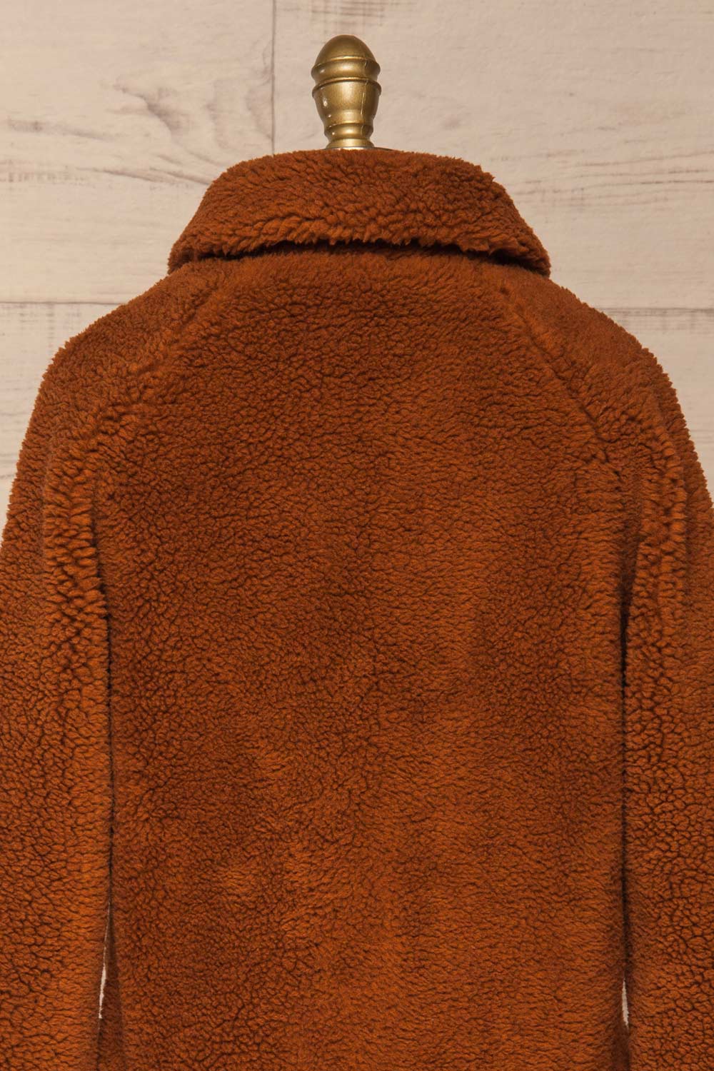 Bantigny Cannelle Brown Wooly Fleece Coat | La Petite Garçonne back close-up