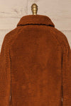 Bantigny Cannelle Brown Wooly Fleece Coat | La Petite Garçonne back close-up