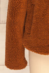 Bantigny Cannelle Brown Wooly Fleece Coat | La Petite Garçonne bottom close-up