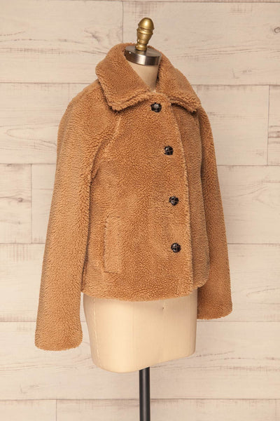 Bantigny Gingembre Beige Wooly Fleece Coat | La Petite Garçonne side view