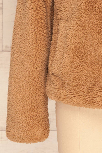 Bantigny Gingembre Beige Wooly Fleece Coat | La Petite Garçonne bottom close-up