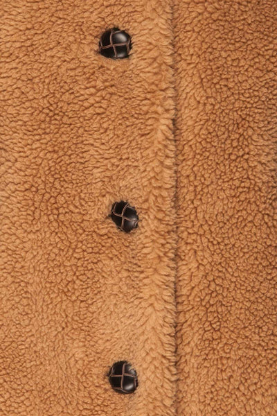 Bantigny Gingembre Beige Wooly Fleece Coat | La Petite Garçonne fabric detail