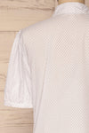 Bantry White Patterned Short Sleeve Shirt | La petite garçonne back close-up