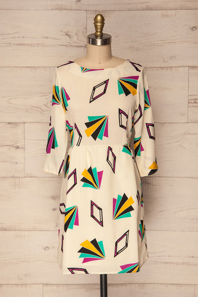 Bapska Colourfully Patterned Short A-Line Dress | La Petite Garçonne 1
