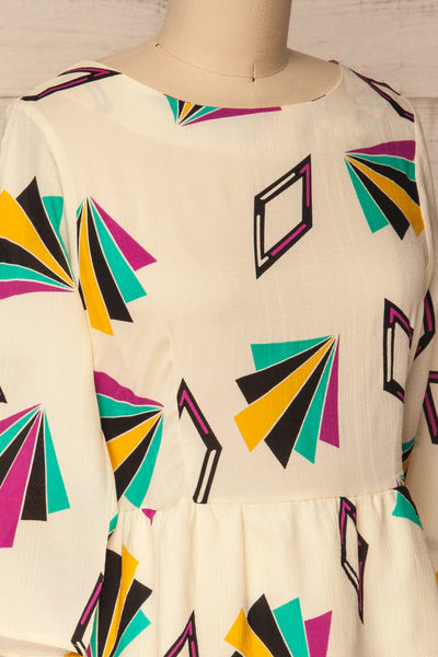 Bapska Colourfully Patterned Short A-Line Dress | La Petite Garçonne 4