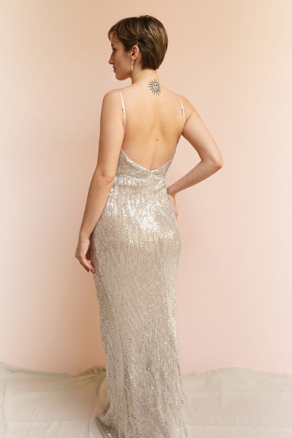 Sexy Silver Sequin Formal Dresses With Slit Strapless Mermaid Dress FD1597  Silver US | forum.iktva.sa