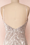 Barabal Silver Sequin Mermaid Gown | Robe Maxi | Boutique 1861 back close-up