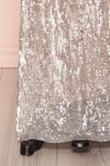 Barabal Silver Sequin Mermaid Gown | Robe Maxi | Boutique 1861 bottom close-up