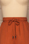 Barbascal Rust Orange Cropped Pants | La petite garçonne front close-up