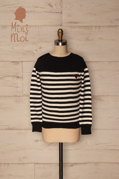 Baborow Mini Kids Navy Blue Striped Sweater | La Petite Garçonne