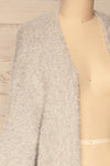 Barcelos Grey Sparkly Fuzzy Cardigan | La Petite Garçonne side close-up