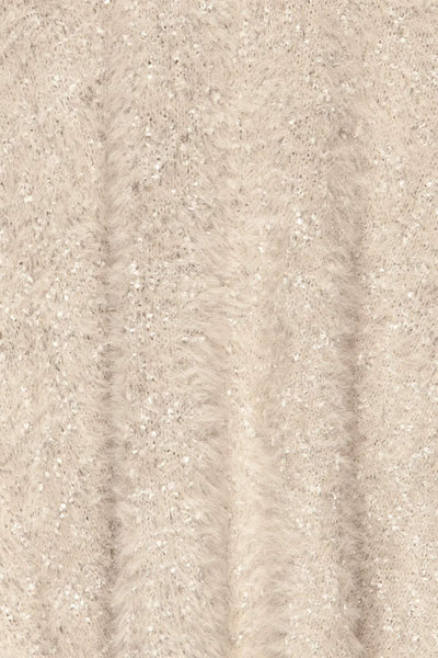 Barcelos Grey Sparkly Fuzzy Cardigan | La Petite Garçonne fabric detail