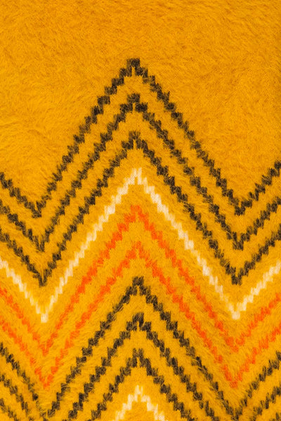Bari Mustard Fuzzy Patterned Sweater | La petite garçonne fabric