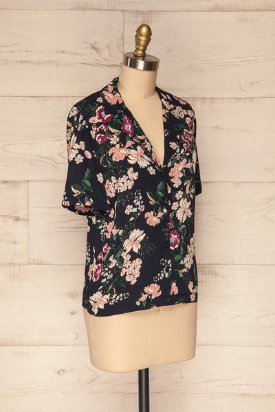 Barquilla Navy Floral Button-Up Shirt | La Petite Garçonne 3