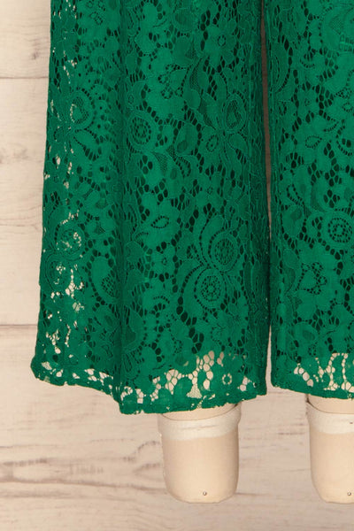 Bartasqui Emerald Green Lace Wide Leg Jumpsuit | La Petite Garçonne 7