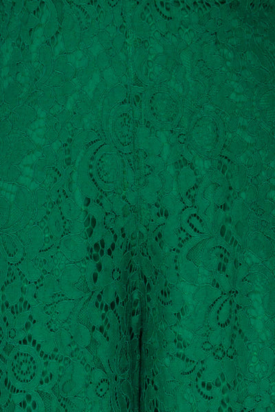 Bartasqui Emerald Green Lace Wide Leg Jumpsuit | La Petite Garçonne 8