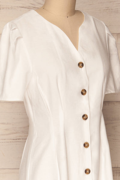 Basto White Button-Up Fitted Summer Dress | La Petite Garçonne 5