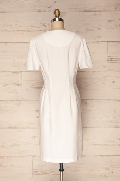Basto White Button-Up Fitted Summer Dress | La Petite Garçonne 6