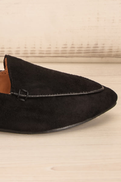 Bayard Noir Black Faux-Suede Pointed Toe Loafers | La Petite Garçonne 8