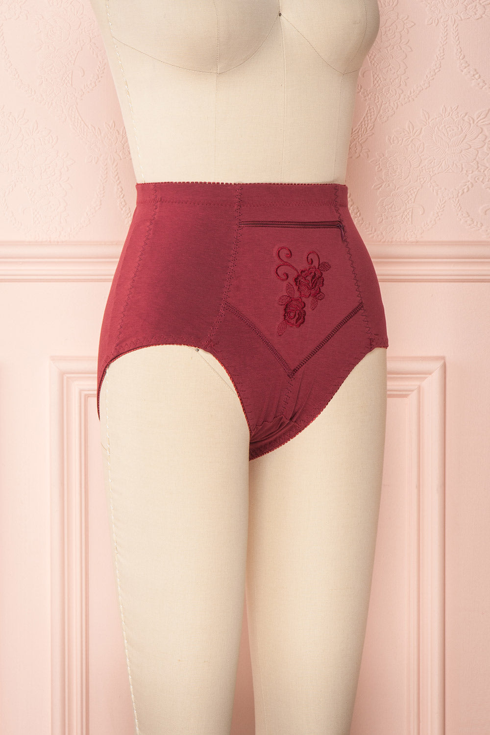 Bazyli Cranberry Red High-Waist Brief with Pocket | Boutique 1861