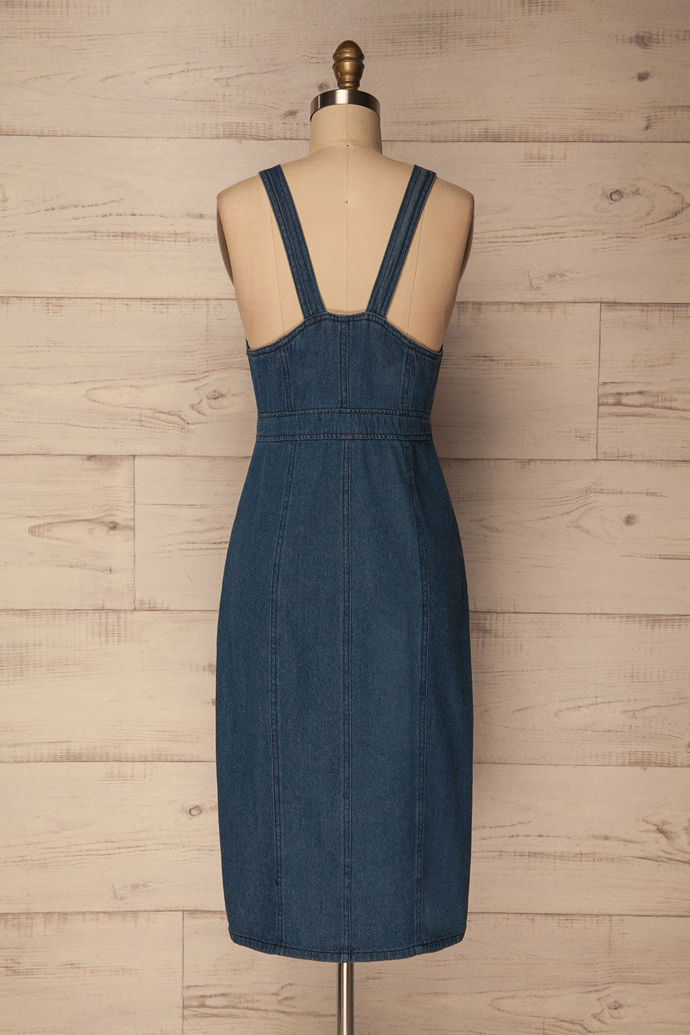 Bebington Blue Jean Midi Pinafore Dress | La Petite Garçonne 6