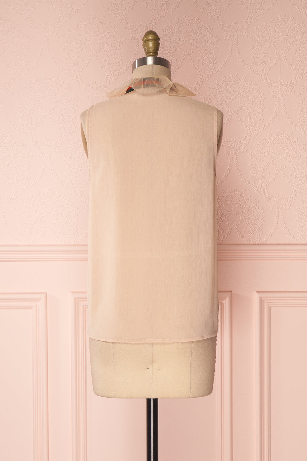 Béla Latte Beige Ruffled Blouse with Bow Collar | Boutique 1861 5