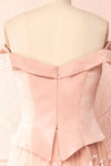 Belén Blush Pink Embroidered Mesh Peplum Gown | Boudoir 1861 8