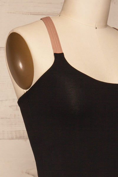 Belovo Black Tanga Cut Bodysuit | La Petite Garçonne Chpt. 2 side close-up