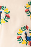 Benedikte Beige T-Shirt w/ Birds | Boutique 1861 fabric