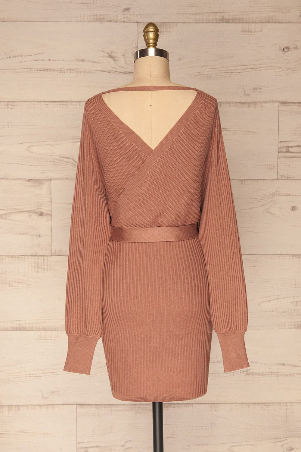 Bergame Mauve Knitted Sweater Dress | La petite garçonne back view