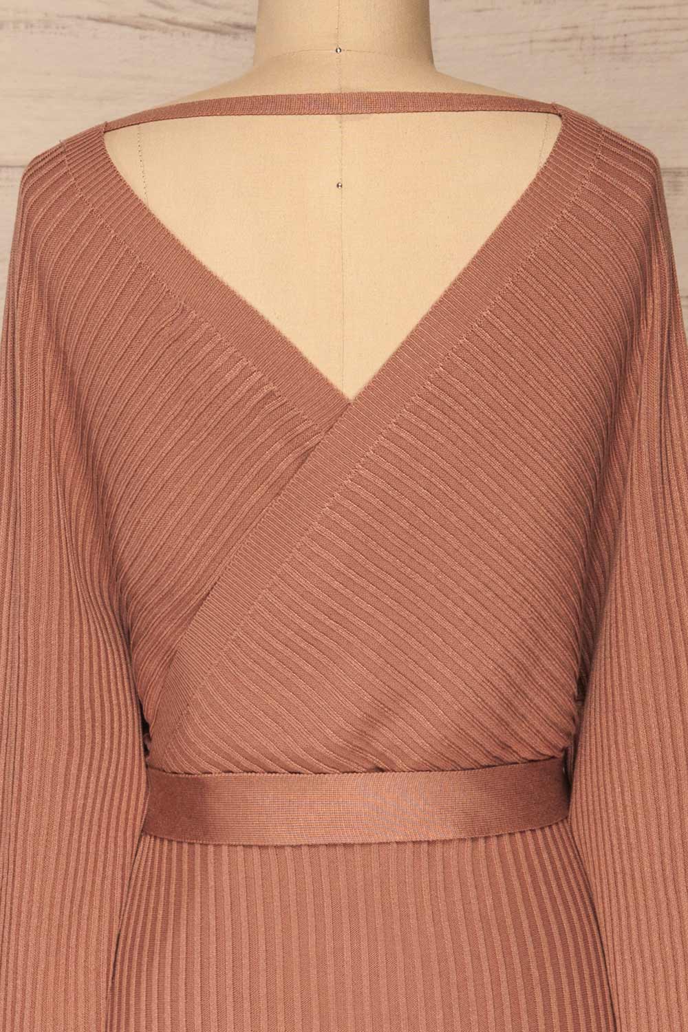 Bergame Mauve Knitted Sweater Dress | La petite garçonne back close-up
