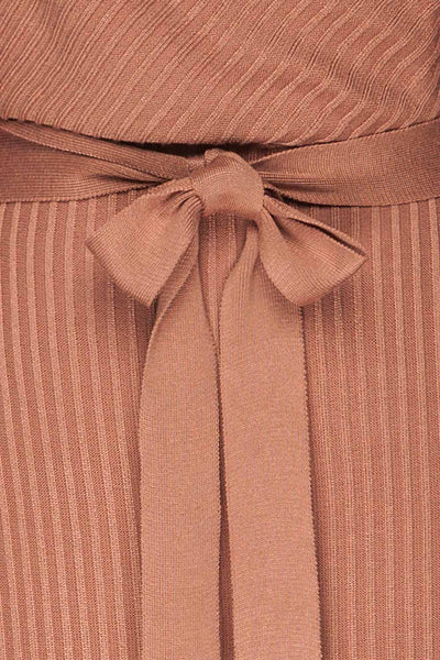 Bergame Mauve Knitted Sweater Dress | La petite garçonne fabric
