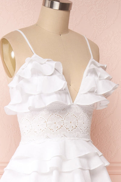 Beroche White Layered Bridal Dress side close up | Boudoir 1861