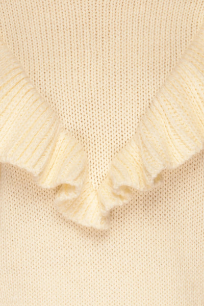 Besmira Cream Layered Knit Sweater | La petite garçonne fabric