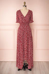 Bethel Burgundy & White Floral Maxi A-Line Dress | Boutique 1861 1