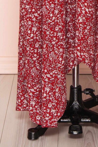 Bethel Burgundy & White Floral Maxi A-Line Dress | Boutique 1861 7