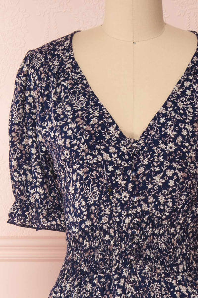 Bethel Navy Blue & White Floral Maxi A-Line Dress | Boutique 1861 2