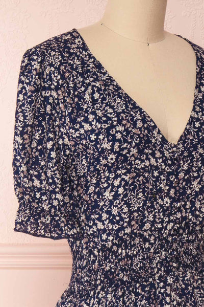 Bethel Navy Blue & White Floral Maxi A-Line Dress | Boutique 1861 4