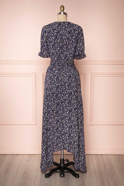 Bethel Navy Blue & White Floral Maxi A-Line Dress | Boutique 1861 5