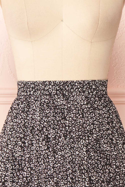 Bettina Black Cheetah Print Midi Skirt | Boutique 1861 front close up