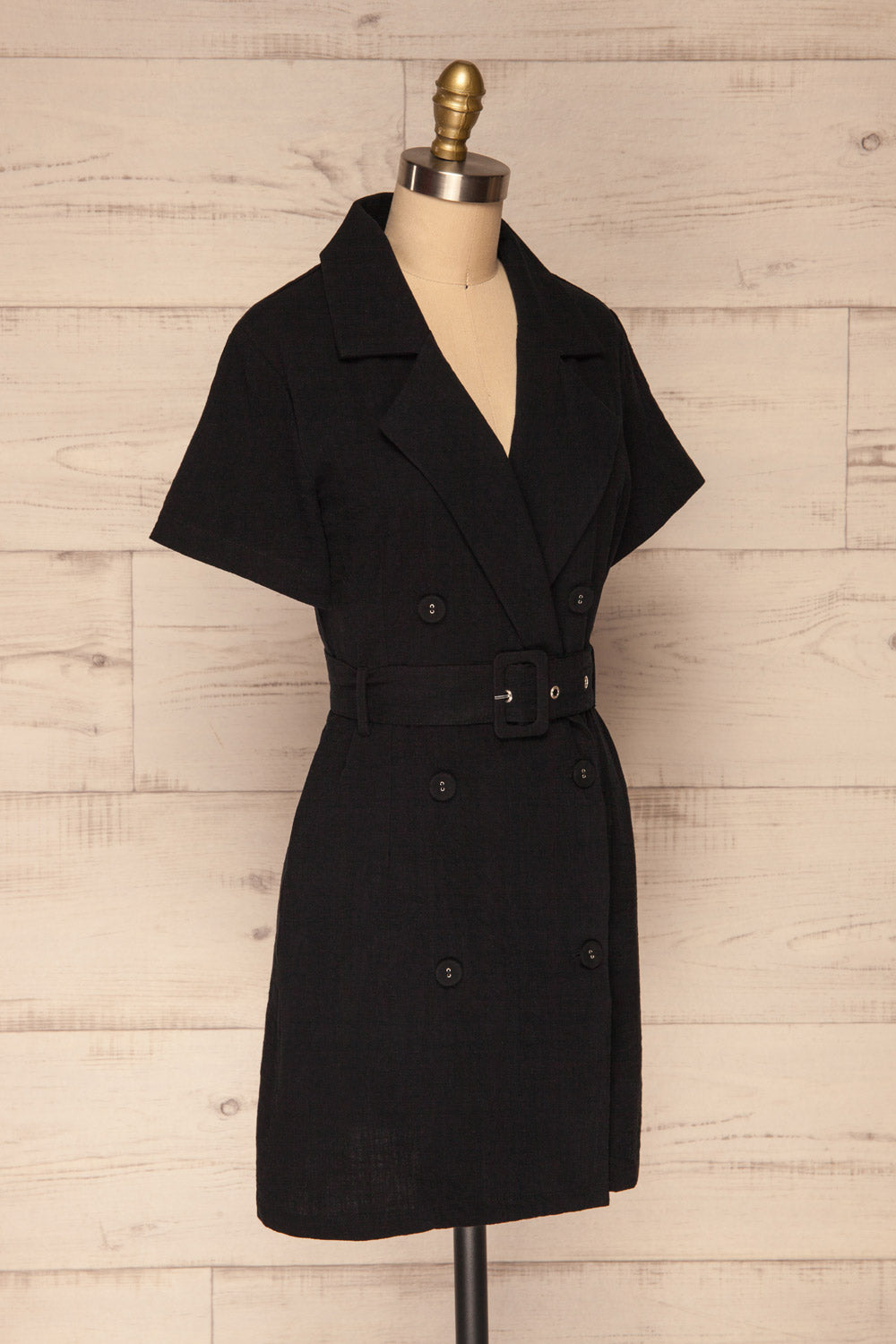 Bilzen Black Short Sleeve Dress | La petite garçonne side view