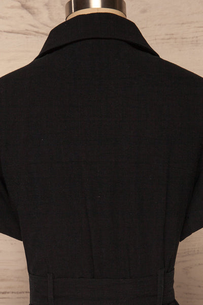 Bilzen Black Short Sleeve Dress | La petite garçonne back close up