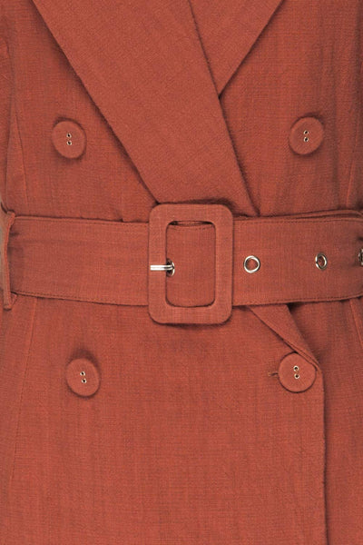 Bilzen Clay Orange Blazer Dress w/ Belt | La petite garçonne detail