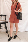 Bilzen Clay Orange Blazer Dress w/ Belt | La petite garçonne model look