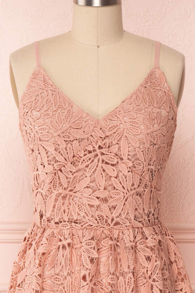 Bindi Petal Dusty Pink Lace A-Line Summer Dress | Boutique 1861 2