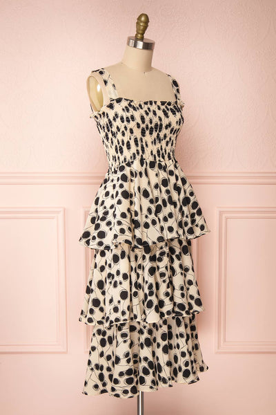 Biscotti Black & White Polkadot Midi Dress | Boutique 1861 side view