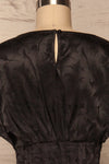 Blace Black Short Sleeve Satin Dress | La petite garçonne back view close up