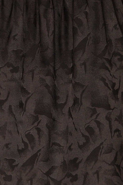 Blace Black Short Sleeve Satin Dress | La petite garçonne fabric