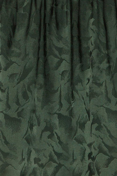 Blace Emerald Short Sleeve Satin Dress | La petite garçonne fabric